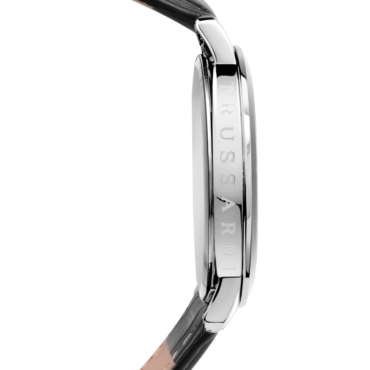 TRUSSARDI R2451147001 T-Couple Black Leather Strap - Κοσμηματοπωλείο Goldy