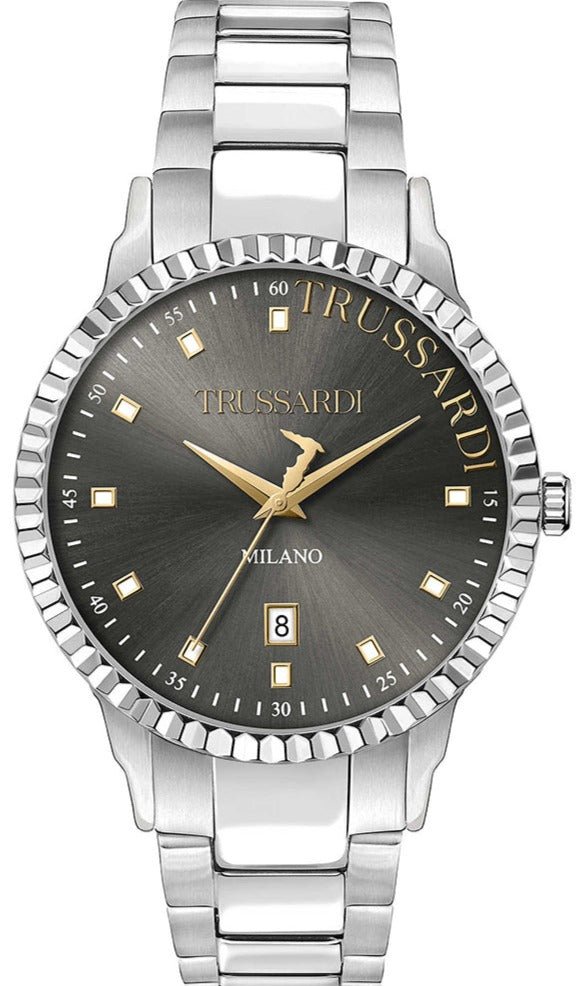 TRUSSARDI R2453141009 T-Bent Silver Stainless Steel Bracelet - Κοσμηματοπωλείο Goldy