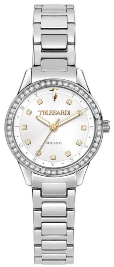TRUSSARDI R2453151505 T-Sky Crystals Silver Stainless Steel Bracelet - Κοσμηματοπωλείο Goldy