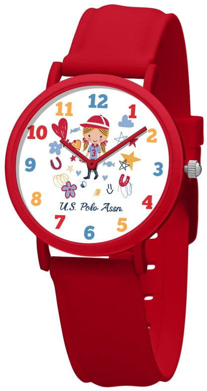 U.S. POLO USP3228RD Kids Red Silicon Strap - Κοσμηματοπωλείο Goldy