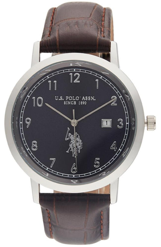 U.S POLO USP4800BL Oliver Brown Leather Strap - Κοσμηματοπωλείο Goldy