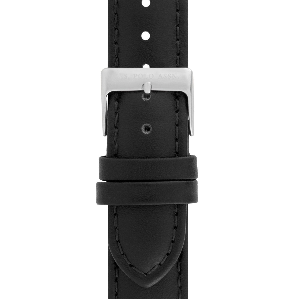U.S. Polo USP4809WH Ezra Black Leather Strap - Κοσμηματοπωλείο Goldy