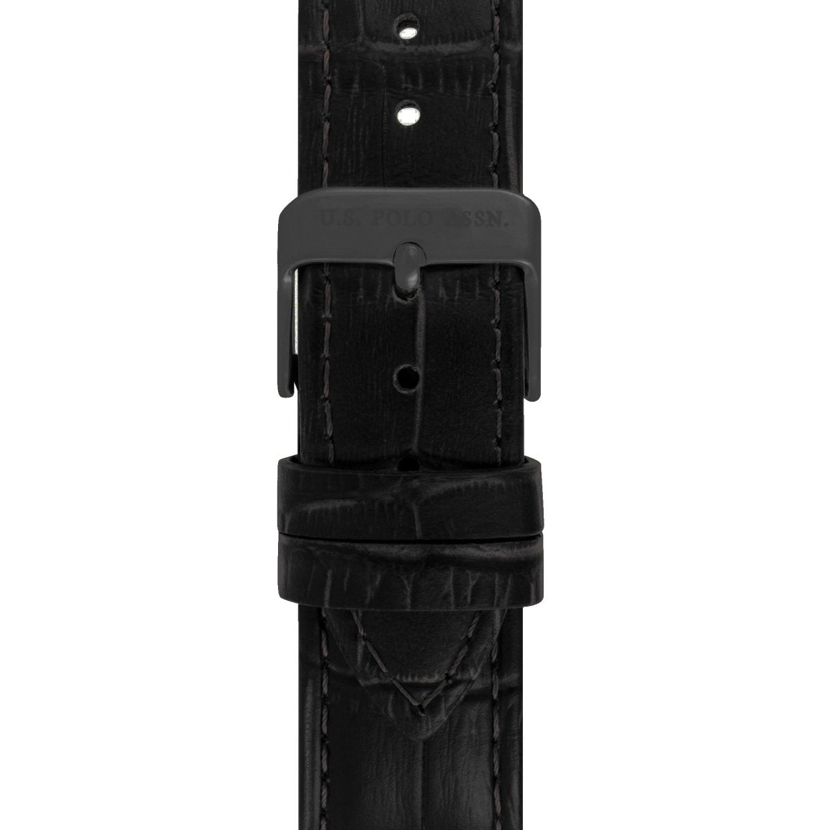 U.S POLO USP4924YG Oliver Black Leather Strap - Κοσμηματοπωλείο Goldy