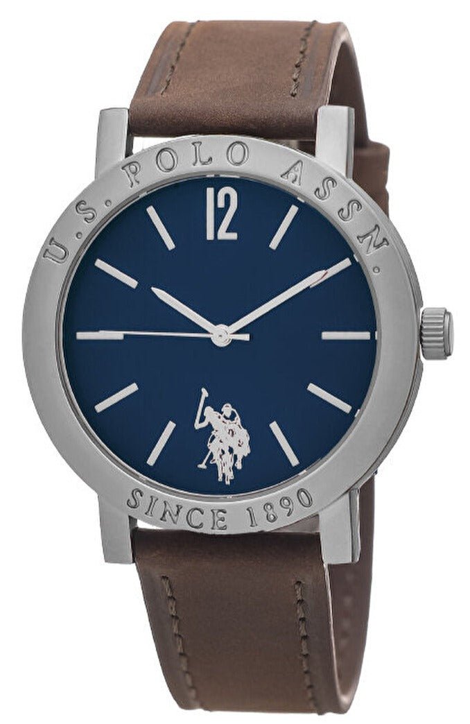 U.S. POLO USP4927ST Roman Brown Leather Strap - Κοσμηματοπωλείο Goldy