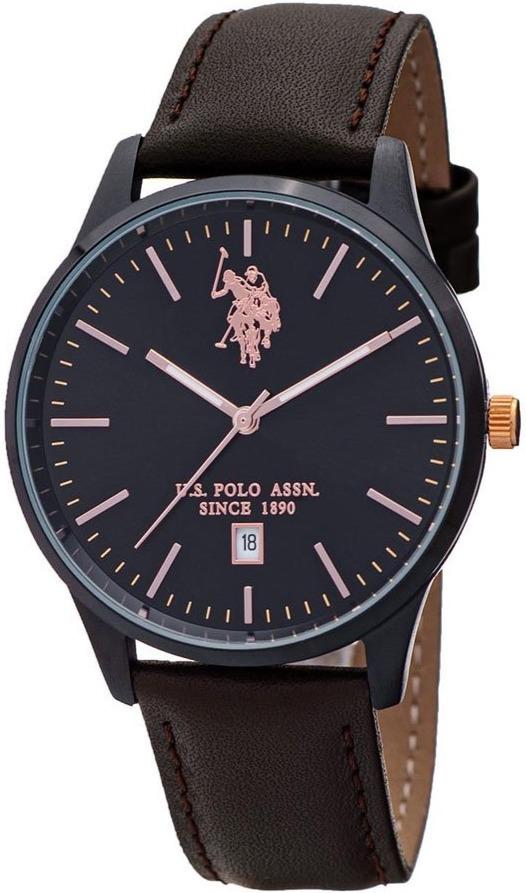 U.S POLO USP4943BK Brown Leather Strap - Κοσμηματοπωλείο Goldy