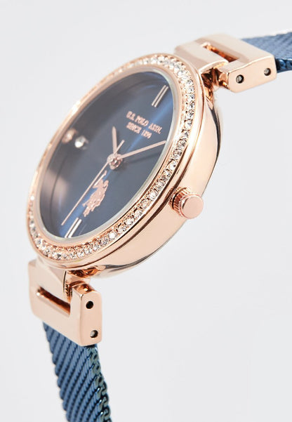 U.S. POLO USP5944BL Giselle Blue Stainless Steel Mesh Bracelet - Κοσμηματοπωλείο Goldy