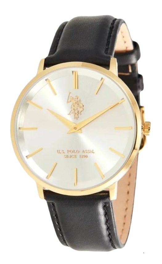 U.S. POLO USP7071YG Miller Black Leather Strap - Κοσμηματοπωλείο Goldy