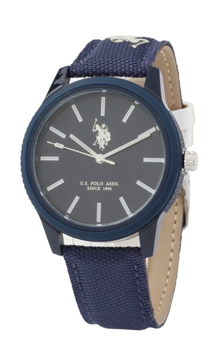 U.S. POLO USP7074WH Simon Blue Leather-Fabric Strap - Κοσμηματοπωλείο Goldy