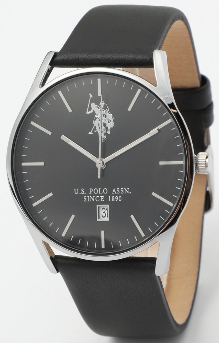 U.S. POLO USP7085ST Colin Black Leather Strap - Κοσμηματοπωλείο Goldy