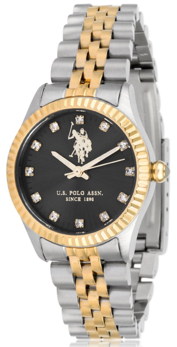 U.S. POLO USP8018BK Azure Two Tone Stainless Steel Bracelet - Κοσμηματοπωλείο Goldy