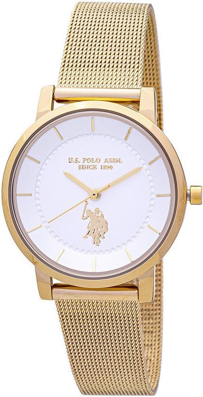 U.S. POLO USP8037YG Chloe Gold Metallic Mesh Bracelet - Κοσμηματοπωλείο Goldy