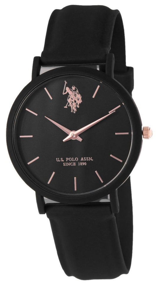 U.S. POLO USP8061BK Lucy Black Silicon Strap - Κοσμηματοπωλείο Goldy