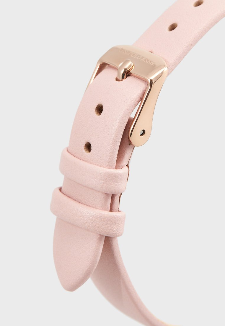 U.S. POLO USP8074PK Jade Pink Leather Strap - Κοσμηματοπωλείο Goldy