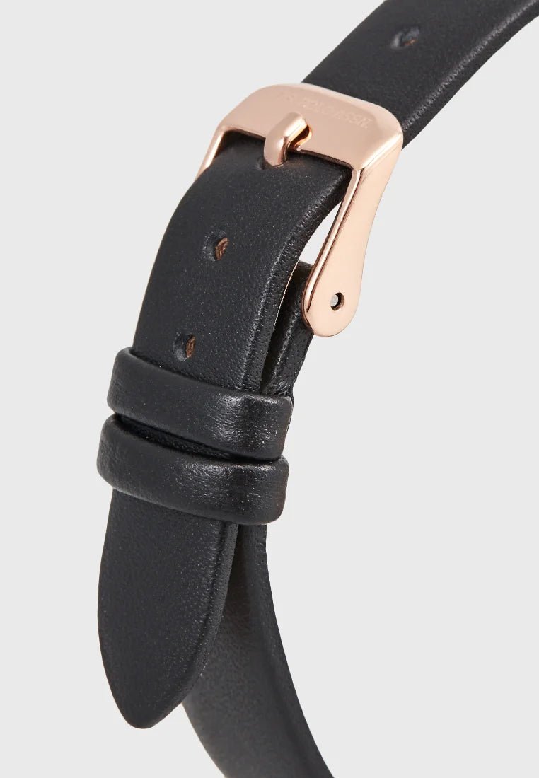 U.S. POLO USP8076BK Jade Black Leather Strap - Κοσμηματοπωλείο Goldy