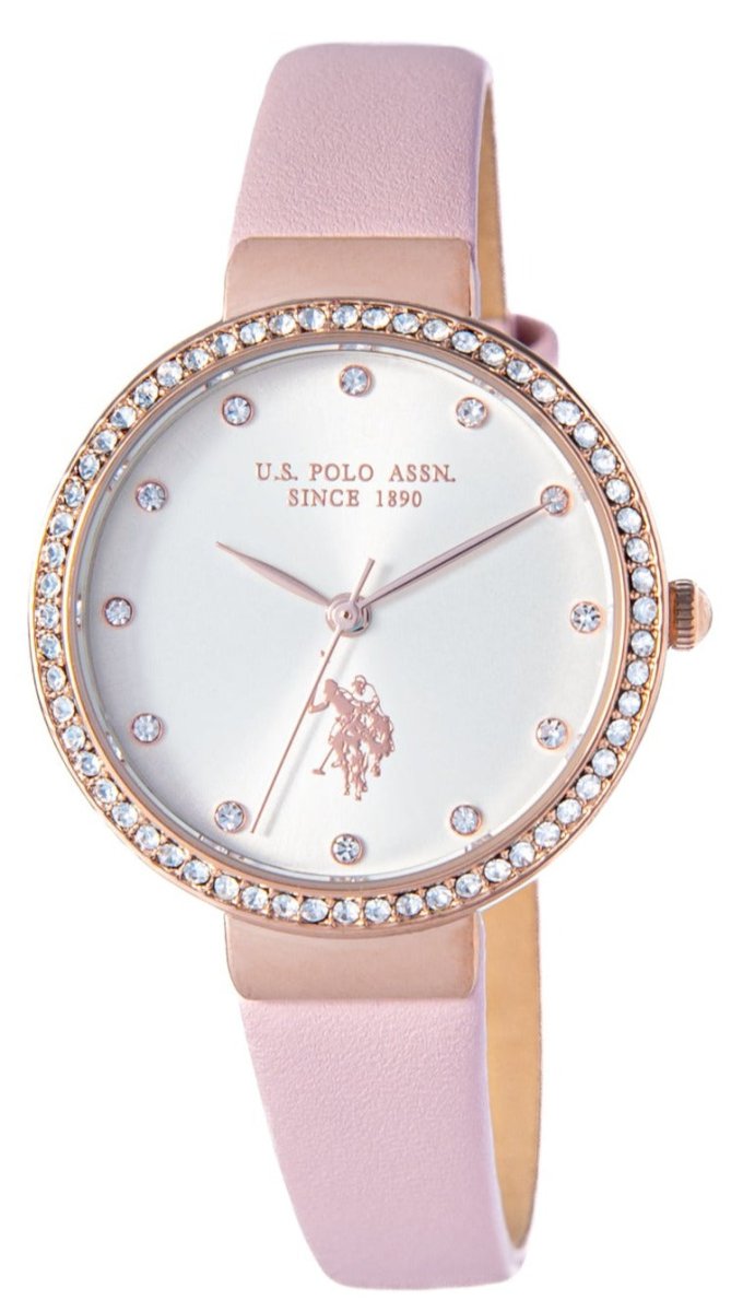 U.S. POLO USP8103PK Camille Pink Leather Strap - Κοσμηματοπωλείο Goldy