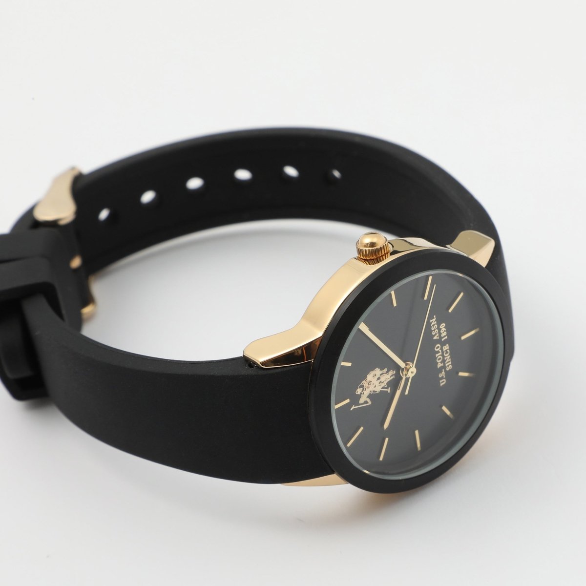 U.S. POLO USP8156YG Skyler Black Silicon Strap - Κοσμηματοπωλείο Goldy